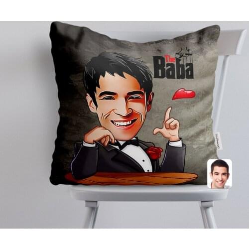 Personalized Custom Godfather Godfather Caricature Of White Yastık-7 Special Design Friends Lovers Gift Beautiful Memories Office decoration