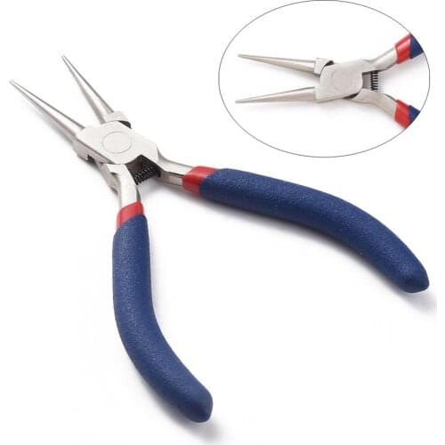 Jewelry Pliers Round Nose Pliers Ferronickel Carbon-Hardened Steel Platinum Jewelry Making Tools 125x70x10mm