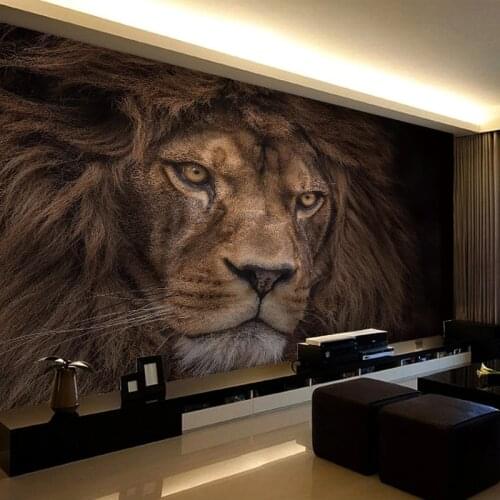 Custom 3D Photo Wallpaper Wild Animal Lion Poster Wall Mural Hotel Bedroom Living Room Decoration Wall Paper Papel De Parede 3D