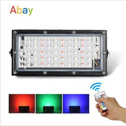 Led Flood Light 50W Real Power Rgb Floodlight Led Street Lamp 220V Waterproof Landscape Outdoor Lighting Ip66 Led Spotlight