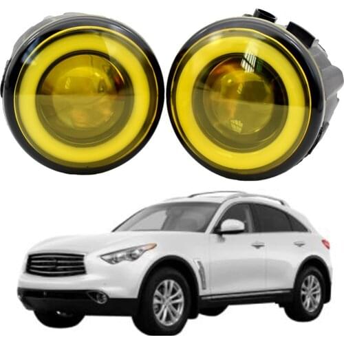 For Infiniti FX FX35 FX37 FX45 FX50 FX30D 2006-2015 Car LED Fog Light Angel Eye Daytime Running fog lamps DRL 12V