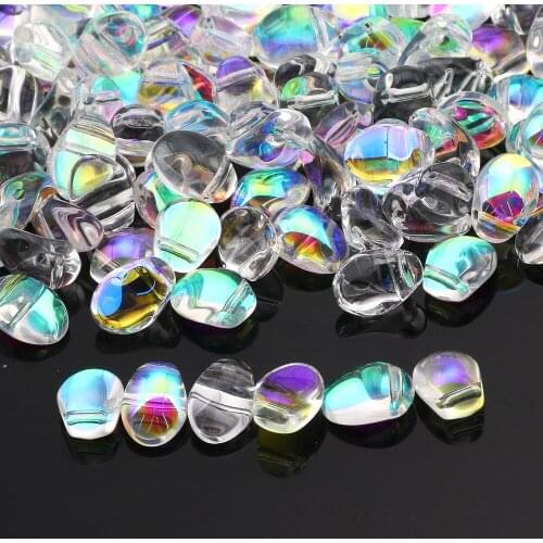 20-100pcs White Transparent Crescent Glass Spacer Beads 6x8mm Loose Beads For Jewelry Making Diy Necklace Bracelet Accessories