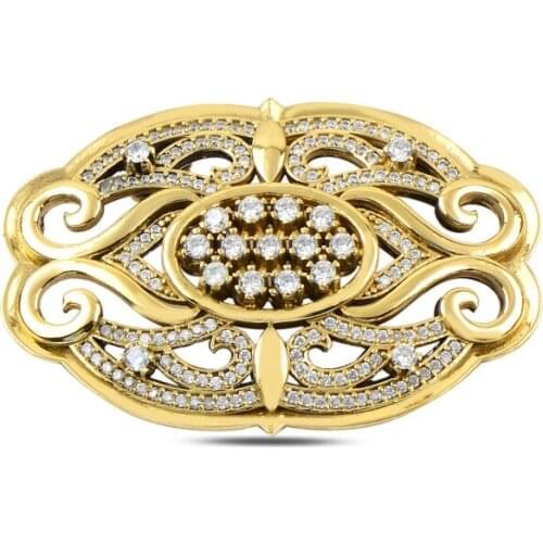 Silverlina Silver Zircon Stone Authentic Brooch