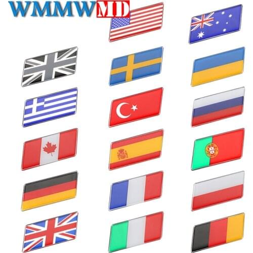 Car styling 3D metal Epoxy Flag Sticker National Flags Emblem Auto Accessories For cars Motorcycles Laptop Phone Door Decal