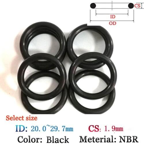 O-ring Gasket CS 1.90mm CS20-29.7mm Rubber O-Ring for oil and waterproof seal film gasket Silicone Ring Fluororubber Seal