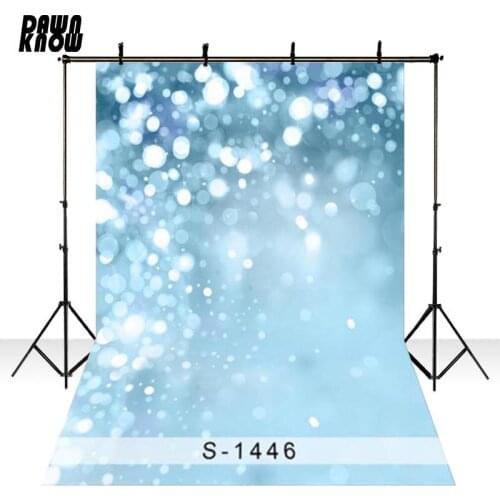 DAWNKNOW Blue Sparkle Vinyl Photography Background For Children Shimmer New Fabric Polyester Backdrops For Photo Studio S1446