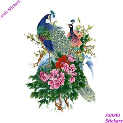 Funny Peacock Cartoon Graffiti Car Stickers Styling Bumper Cover Scratches Sunscreen Decal Decoration Car Accessories KK18*13cm