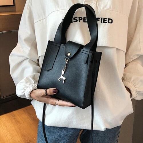 Women Small Square Bag PU Leather Deer Decor Handbag Crossbody Messenger Bags New SUB Sale