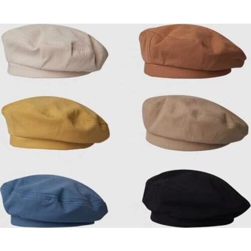 Women Girl Beret Artist Warm cotton Octagonal Flat Cap autumn Winter Beanie Hat Cap Vintage Beret Hats Solid Color Cap Hat Woman