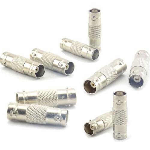 10pcs BNC Female Connector to BNC Female Inline Coupler Coax BNC Connector Extender for CCTV IP Camera AHD Security Video 10