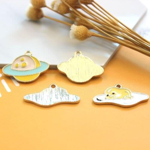 10pcs/Lot Cute Planet Diy Handmade Oil Enamel Charms Design for Jewelry Making Earring Bracelet or Necklace