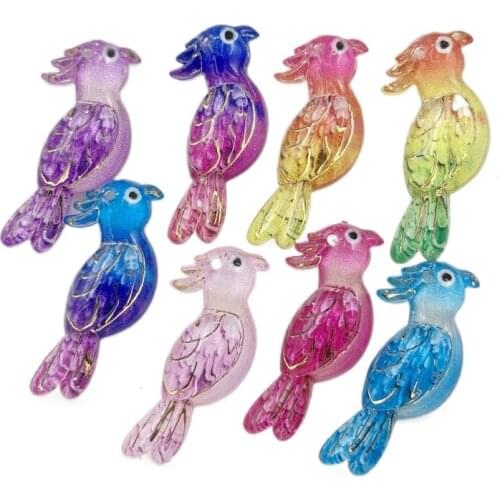 10pcs Colorful birds shape flatback rhinestone 1 Hole Ornaments DIY Wedding appliques craft -HR24