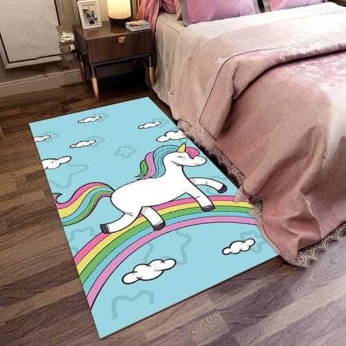 Cartoon Rainbow Unicorn Pattern 3D Carpets Children Bedroom Play Rugs Kids Room Game Mats Crawl Carpet Gift Child Christmas Baby