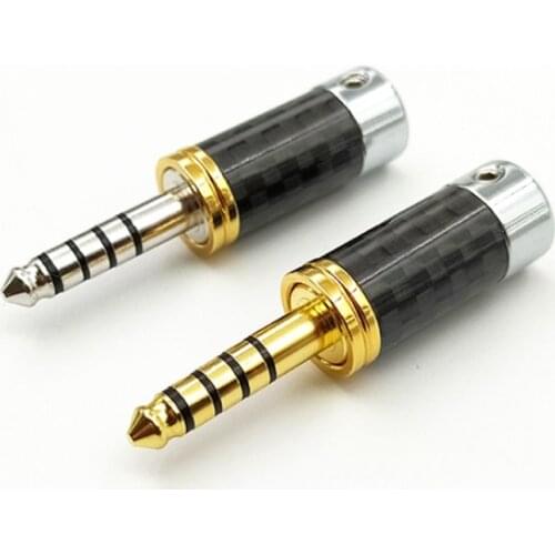 4.4mm carbon fiber pure copper gold-plated five-level balanced headphone plug 2pcs