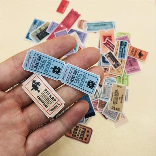 78Pcs Vintage Bill Film Tickets Stickers Junk Journal Planner Stickers Scrapbooking Decorative DIY Craft Photo Albums