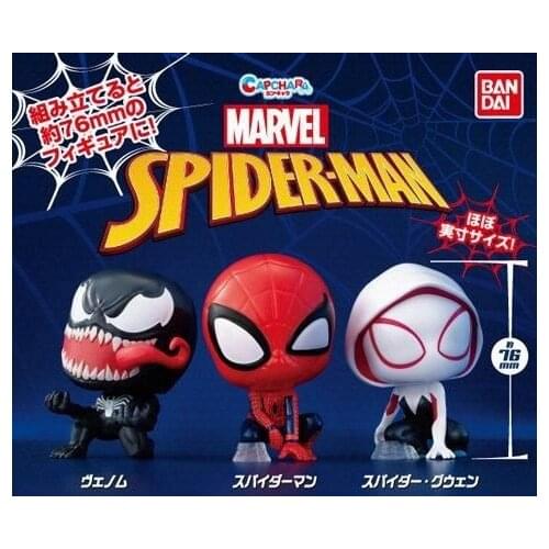 Bandai Genuine Gashapon Toys MARVEL Spider-Man Venom Spider-Woman Night Monkey Mysterio Deadpool Action Figure Model Toys