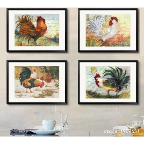 No frame modern animal cock landscape canvas printings oil painting printed on cotton home wall art decoration pictures