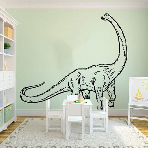 Large Dinosaur Long Neck Animal Wall Sticker Kids Room Jurassic Park Brachiosaurus Dinosaur Animal Wall Decal Vinyl Home Decor