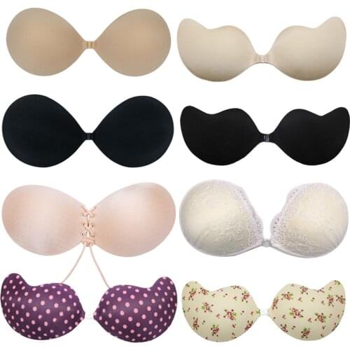 Women Invisible Push Up Bras Sexy Wireless Front Closure Self Adhesive Female Ladies Underwear Invisible Bra for Night Dress