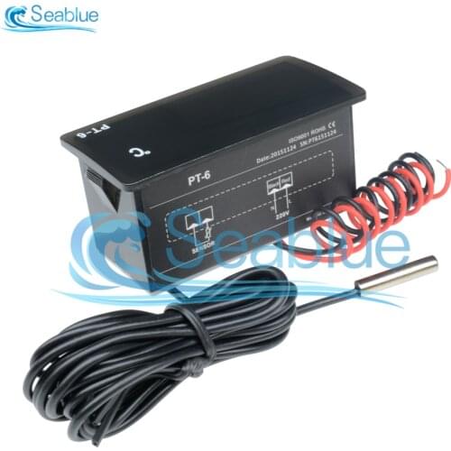 DC 12V AC 220V PT-6 -40~110℃ Digital Car Thermometer Vehicle Temperature Meter Monitor Automotive Thermometer With 2M NTC Sensor