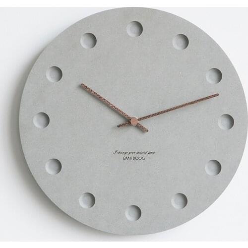 EMITDOOG 12 inch Silent Movement Wooden Watch Custom Design Nordic Style Quartz Wall Clock for sale