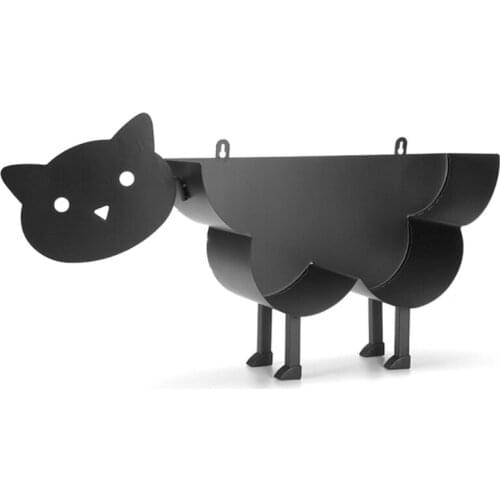 Black Cat Toilet Paper Holder Vertical Paper Roll Holder for Kitchen Bathroom HX6D