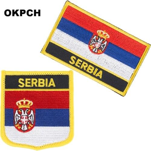 Serbia Flag patches embroidered flag patches national flag patches Patches for Clothes DIY Decoration PT0152-2