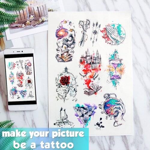 Customized Water-Transfer Customized Colorful Printing Body Tattoo Sticker for Promotional Gift logo wedding birthday party