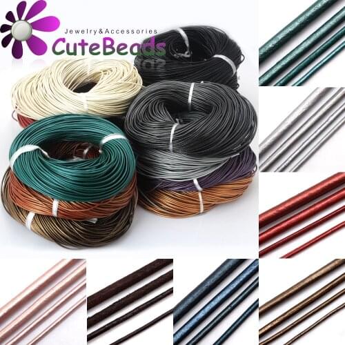1.5/2.0/3.0/4.0MM Round Genuine Leather Cord/Wire DIY Cords women charm earrings Bracelet necklace jewelry making