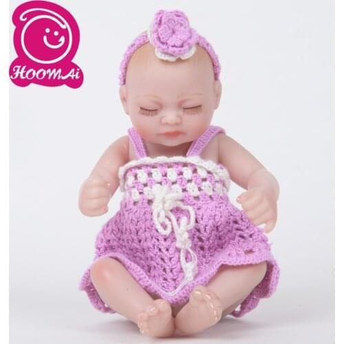 High Quality Lifelike Bebe Reborn Dolls 10" Full Silicone Newborn Babies Doll Toy With Painted Hair For Kids Birthday Gift 25 CM
