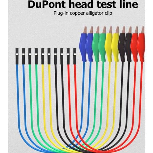 Alligator Clip Breadboard Jumper Electrical Testing Flexible Flexible Silicone Test Leads for Electrical Testing