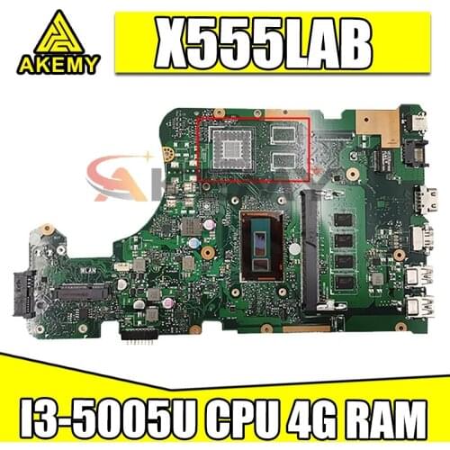 Akemy X555LAB Mianboard For ASUS X555LA F555L K555L X555L X555LD Laptop Motherboard 100% Test OK I3-5005U CPU 4G RAM