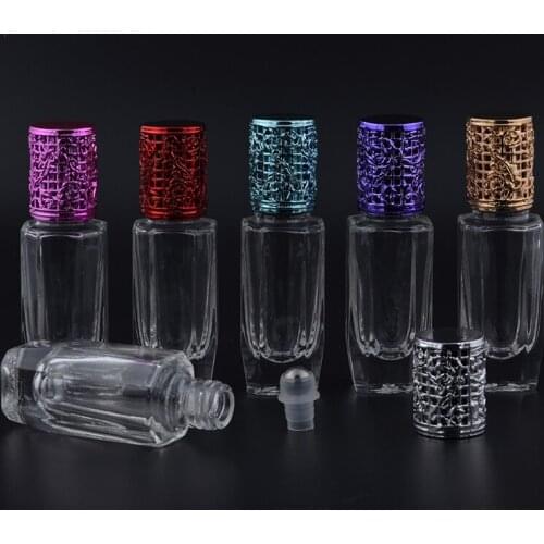MUB 10ml Portable Glass Perfume Bottles Alloy Cap Traveler Metal Roller Ball Bottle For Essential Oils Empty Cosmetics Container