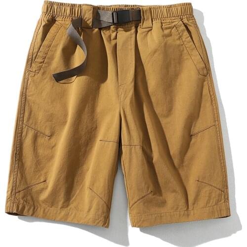 2021 New Arrival Hot Sale Top Fashion Mid Summer Decorative Capris Loose Casual Shorts Mens Cotton Elastic Waist Solid Men