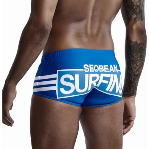 SD30 Summer Sexy Man Swimming Trunks Briefs Letter Print Mans Swimwear Male Beach Bikini Men Swimsuits Sunga Pool Swim Shorts