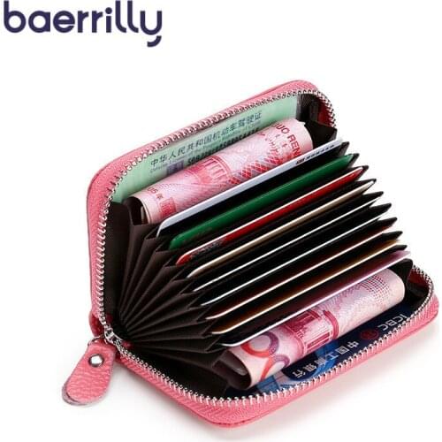 2019 New Unisex Genuine Leather Card Wallets Men Money Pockets Women Wallet 9 Card Holders Short Clutch Bags Coin Purse Zipper