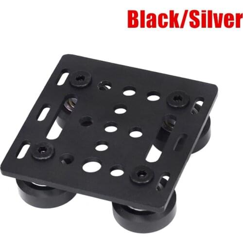 Black/silver Anodized Aluminum V-Slot Gantry Plate set- 20mm with solid wheel