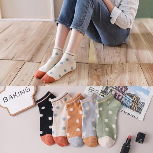 5 Pairs New Spring Women socks Female Socks Dot Socks For Women