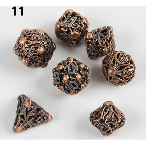 2021 New Metal Hollow DND Dice Set D20 Dados Rol Polyhedral RPG Dice Playing Dobbelstenen Dobbel Game Dobbelspel kostki do gry