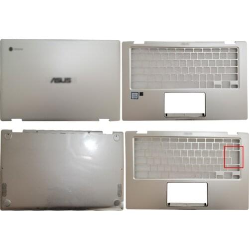 NEW Laptop For ASUS Chromebook Flip C435TA C434TA-DS588T LCD Back Cover/Palmrest/Bottom Case 14" Silver Metal Computer Case