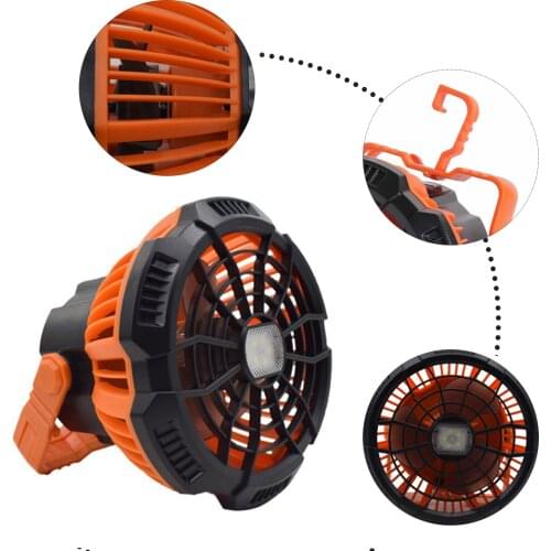 Portable Tent Camping Fan 2 In 1 Rechargeable USB Camping Tent Ceiling Fan With LED Lamp Hanging Ring Outdoor Camping Table Fan