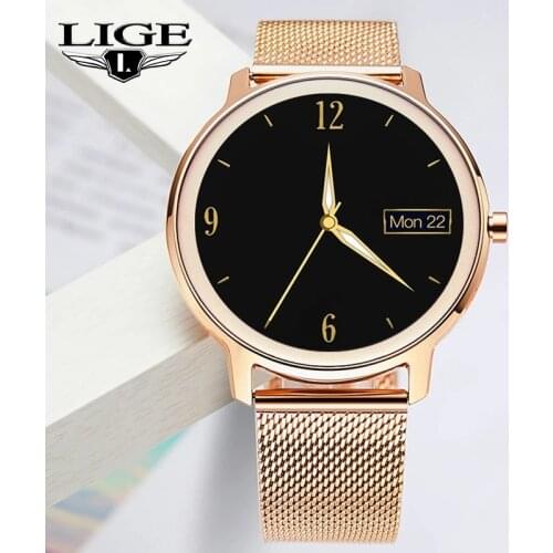 LIGE 2021 New Smart Watch Women Physiological Heart Rate Blood Pressure Monitoring For Android IOS Waterproof Ladies Smartwatch
