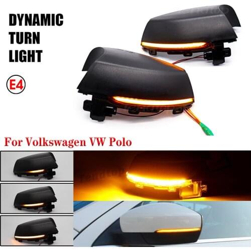 2pcs Side Mirror indicator Dynamic Sequential Flowing LED Turn Signal Light For Volkswagen VW Polo MK5 6R 6C Series