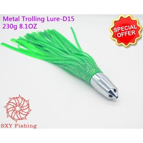 SXY fishing D15 8.1OZ Deep-sea fishing Fake lure Pure copper metal bait All Metal Octopus Lure Tuna Lure Metal Trolling Lure