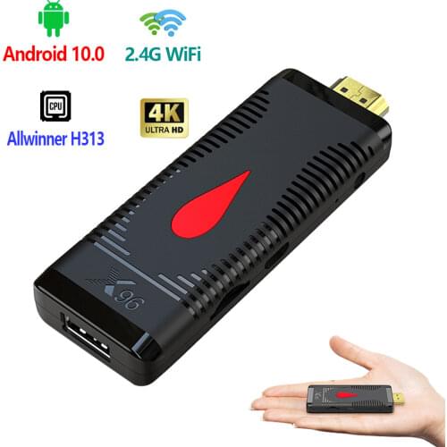 Allwinner H313 Quad Core X96 S400 Android 10.0 Smart TV Box 4K 2.4G WiFi Set Top Box Media Player H.265 HEVC Mini TV Stick