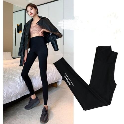 Comfortable Super Stretch Womens High Waist Skinny Hips Pencil Pants Slim Fit Trousers Stylish Female Y oga Jogger Sports Pants