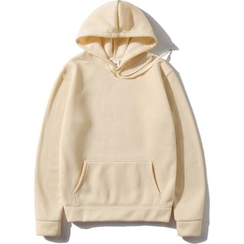 High-Quality Brand Cotton Solid Color Hoodies Street Fashion Spring Autumn Mens Support Customized Pattern Printing Wholesale