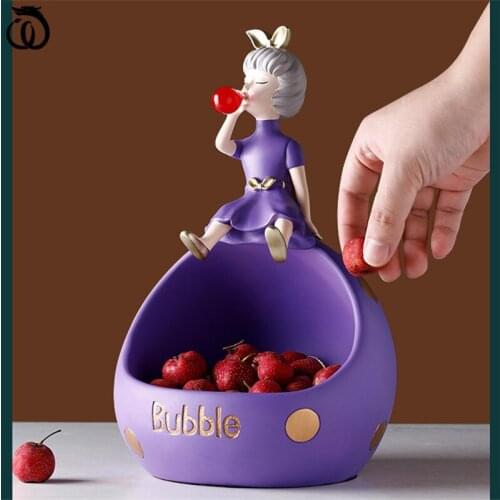 WU CHEN LONG Nordic Creative Bubble Girl Commodity Shelf Tray Beauty Key Porch Candy Storage Box Resin Luxuriou Decoration R6091