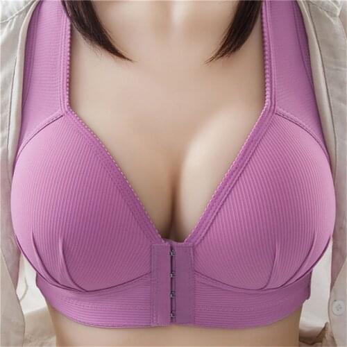 Ladies Front Buckle Bras Heigh Quality Solid Color Bra Casual Comfortable Bra For Female Fashion Seamless Bras