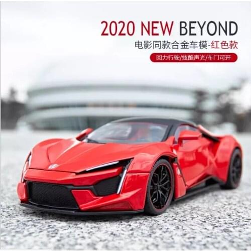 1: 24 Simulation Childrens Ricken Alloy Toy Car Model Decoration Boys Birthday New Years Thanksgiving Adult Gift Red